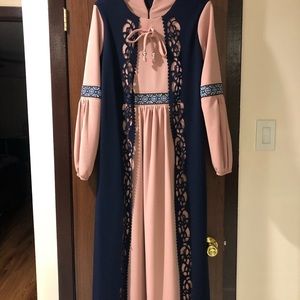 Maxi Navy Blue Pinky Dress